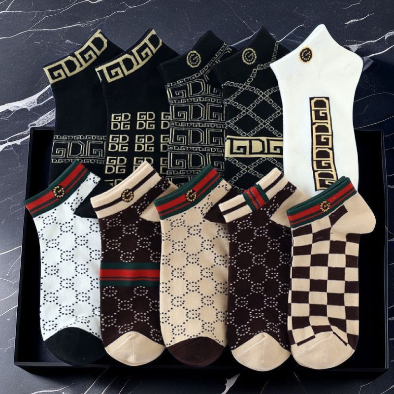 100%纯棉加厚袜子男秋冬季防臭吸汗透气ins潮百搭低帮短筒男士棉