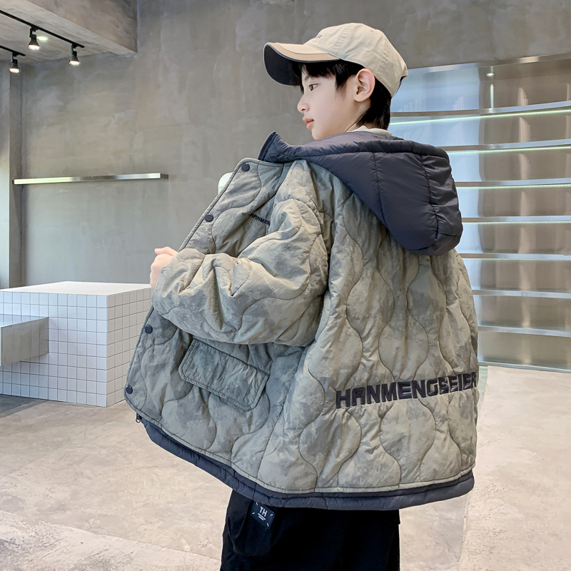 男童棉衣中大童冬装男孩加厚夹棉外套2025冬季新款儿童秋冬款棉服