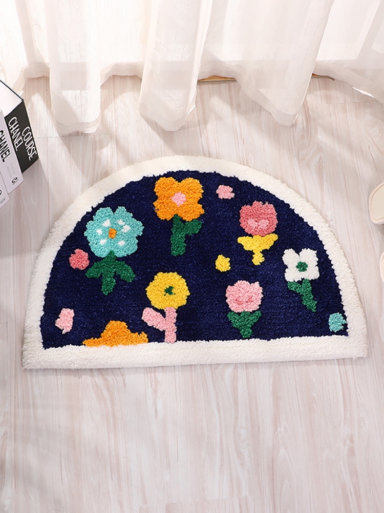 可爱百花地垫家用浴室床边地毯卧室吸水防滑垫可机洗地垫入户门垫