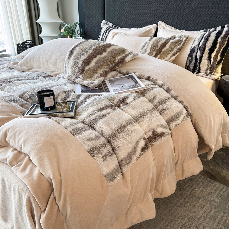 【美作师】牛奶绒四件套加厚保暖双面绒被套冬季加绒珊瑚绒床上用品