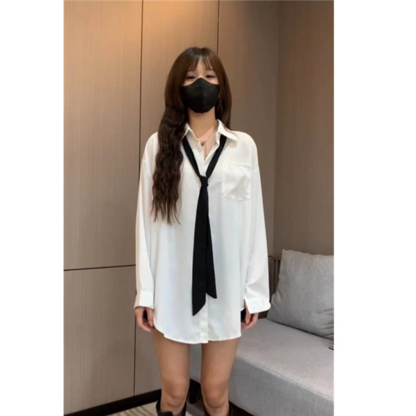 男友风高级感白衬衫松显瘦有质感白色气质宽松网红