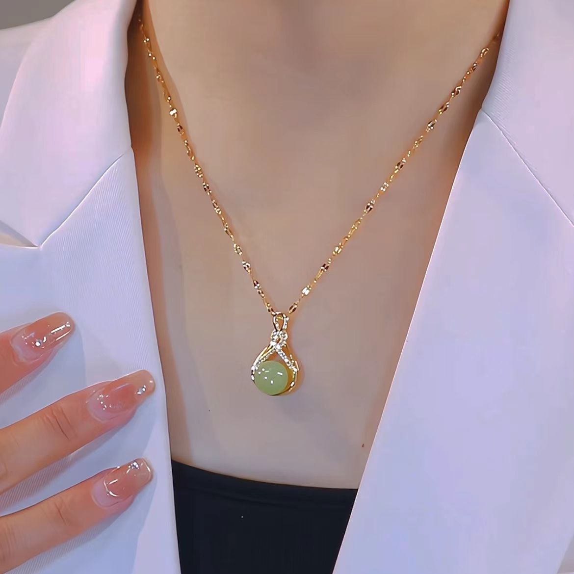 钛钢项链 女款春季小众首饰项链气质轻奢时尚百搭简约ins小众饰品