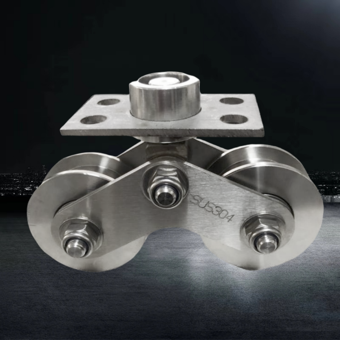 不锈钢万向双轮重型万向轮大门门窗304V型U型H型槽滑轮承重轴承轮