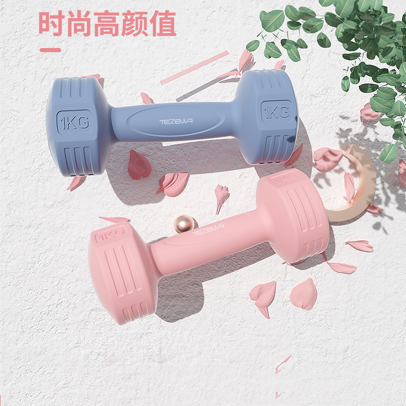 运动小哑铃健身跳操女性家用实心器材练臂肌瑜伽练胸居家室内运动
