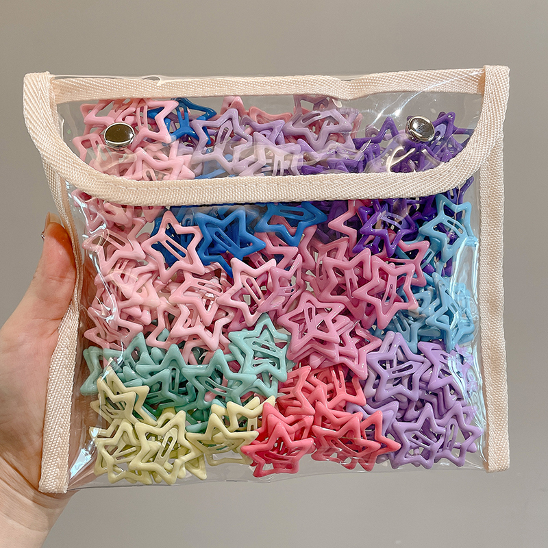 彩色星星发夹女儿童宝宝发卡五角星多巴胺饰品小夹子头饰bb夹卡子