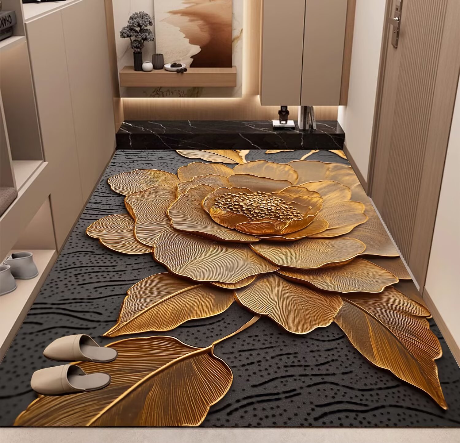 硅藻泥卧室脚垫入户门垫轻奢家用简约卫生间玄关防滑入户门外地垫