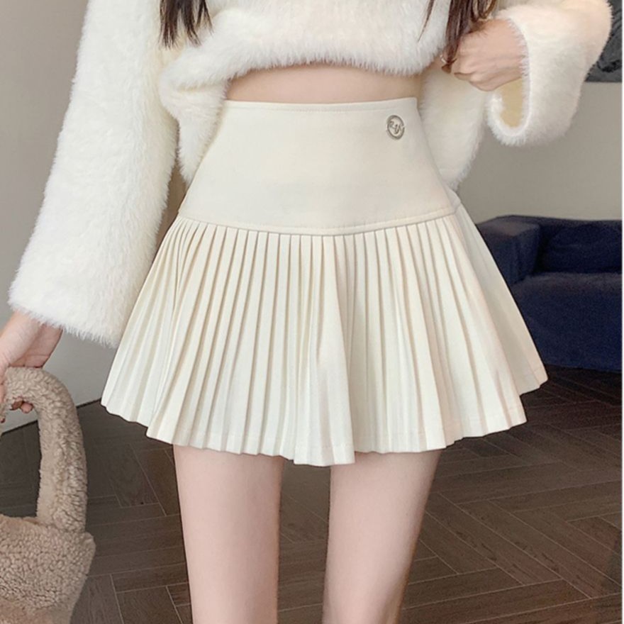 毛呢百褶短裙女2025新款纯欲风辣妹性感小个子高腰a字半身裙秋冬