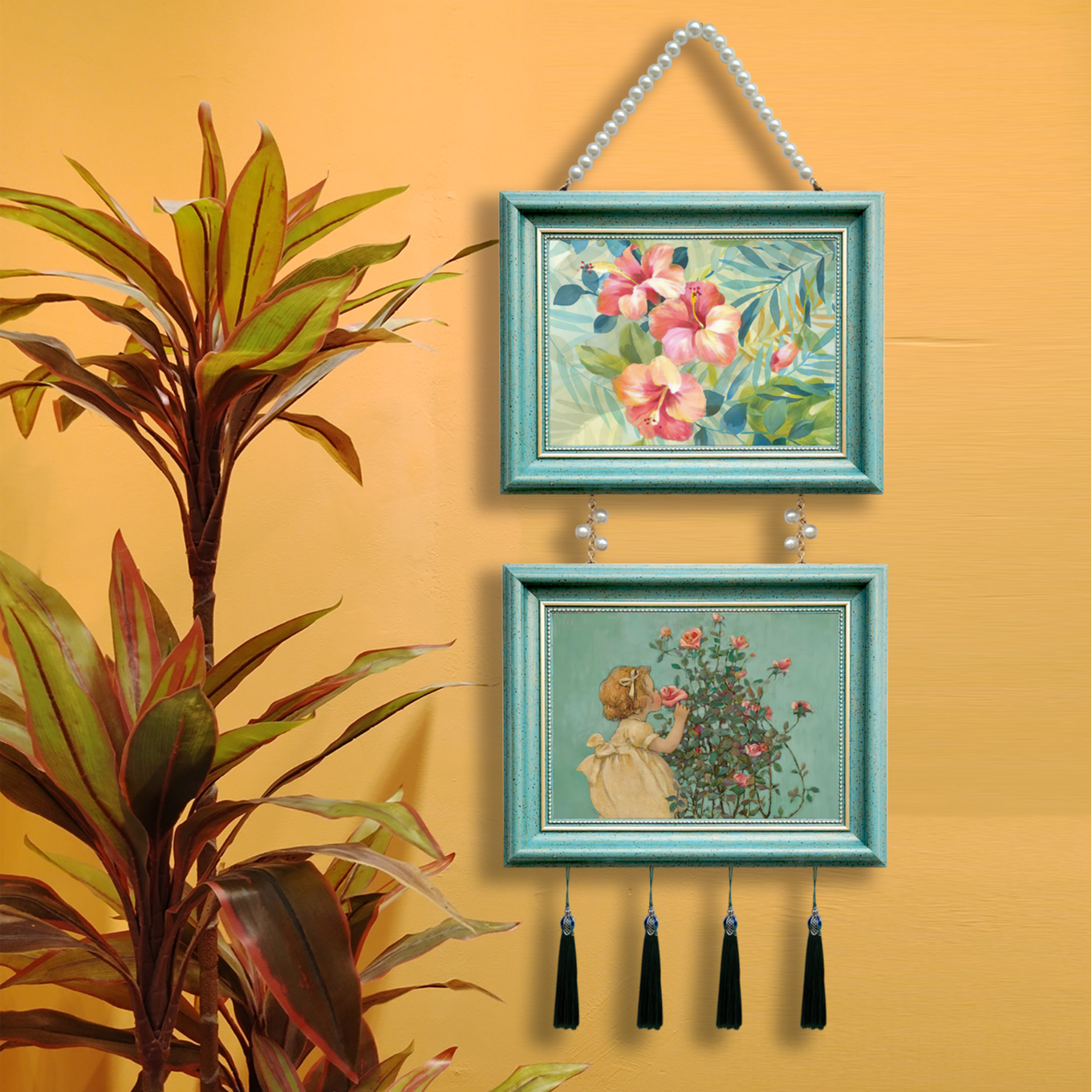 尺寸在详情页 两联装饰挂画美式法式欧式中古现代北欧客厅餐厅卧