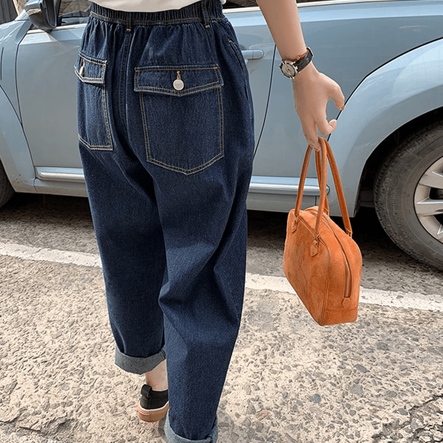 2025秋冬新款大码丹宁色九分牛仔裤百搭网红裤子显瘦九分哈伦裤