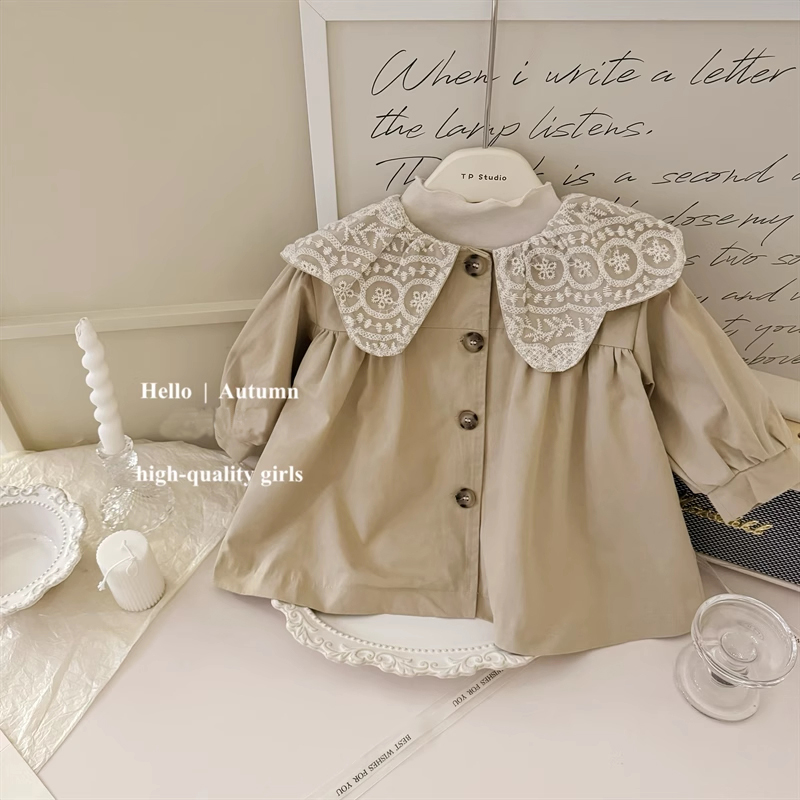 女童风衣2025秋季新款小童洋气英伦风中长款上衣女宝宝春秋装外套