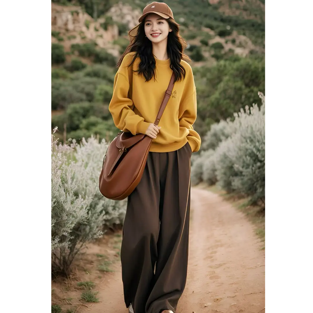 韩系秋装搭配一整套时尚新款女装套装宽松卫衣休闲时髦洋气两件套