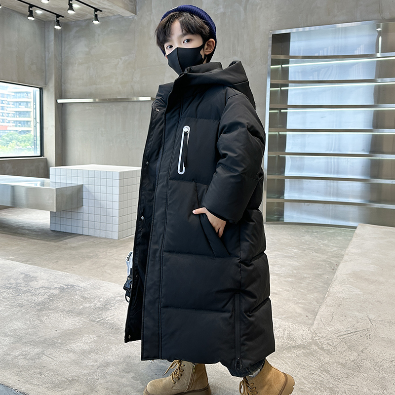 男童羽绒服儿童中长款2025年冬季新款长过膝加厚保暖中大童外套