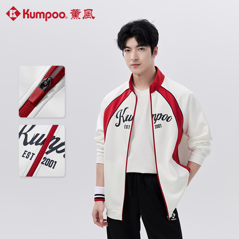 KUMPOO/薰风运动外套林一同款秋季休闲卫衣长袖拉链立领上衣外套