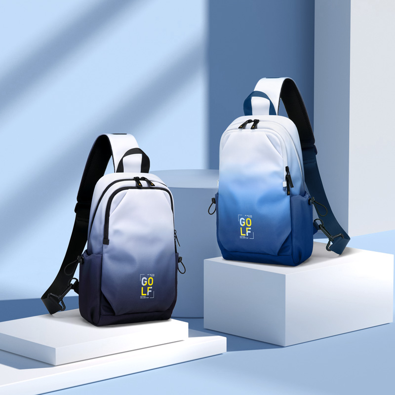 GOLF/高尔夫运动风胸包男渐变ins男士斜挎包手机包骑行男包高能感