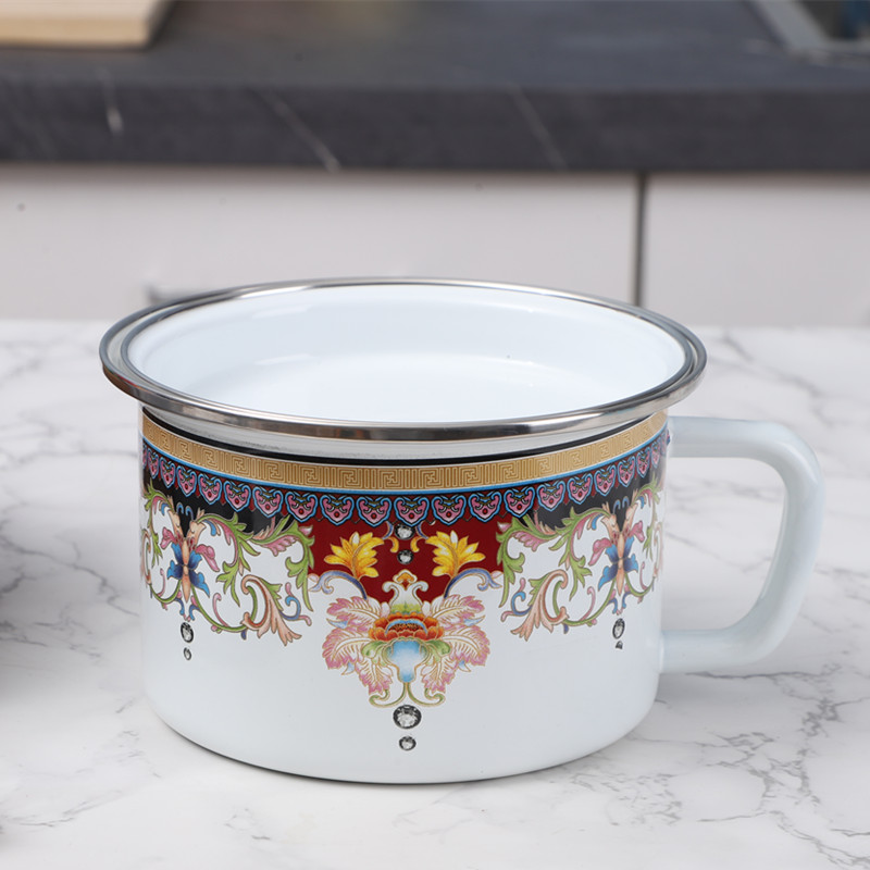 欧丽家珐琅搪瓷杯泡面碗杯带盖学生宿舍便当饭盒创意日式有盖