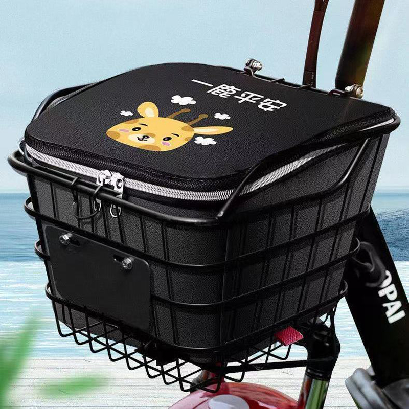 【赠密码锁】电动车车筐电瓶车前车筐内胆自行车车篮防雨防水大容量