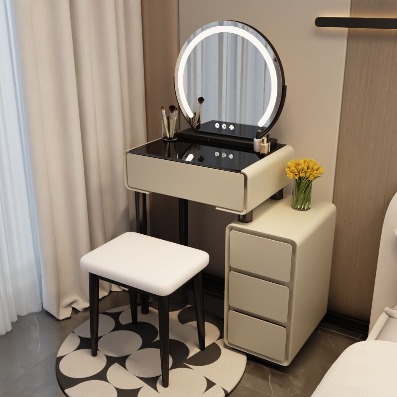 2024新款小户型梳妆台卧室60cm现代简约奶油风主卧斗柜一体化妆桌