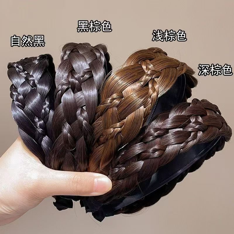 【小芳姐演绎用品店】新款宽边假发麻花辫女头箍编织假发辫子发饰