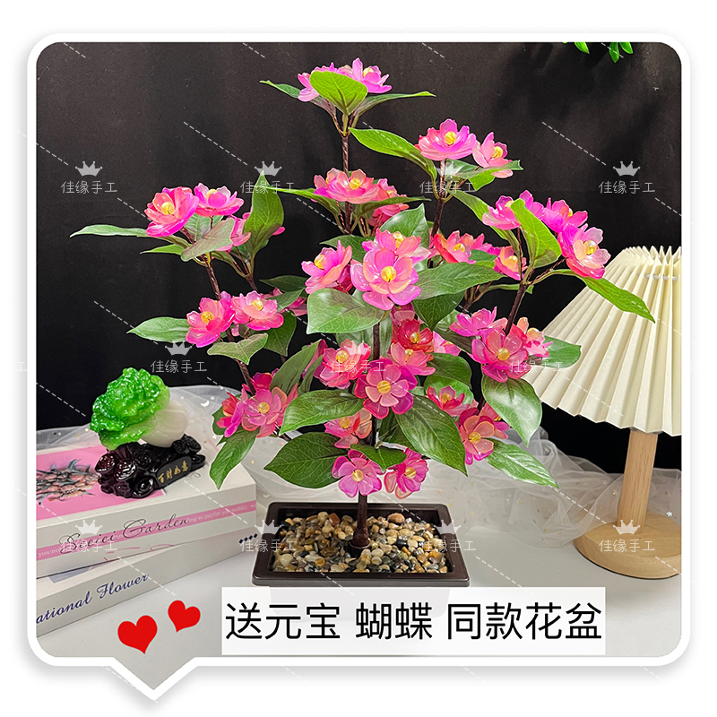 【送花盆 元宝 蝴蝶】盆栽款花开富贵材料包手工diy制做