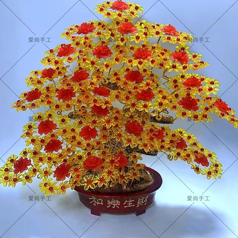 财宝树花开富贵DIY手工串珠发财树材料包摇钱树散珠子非成品