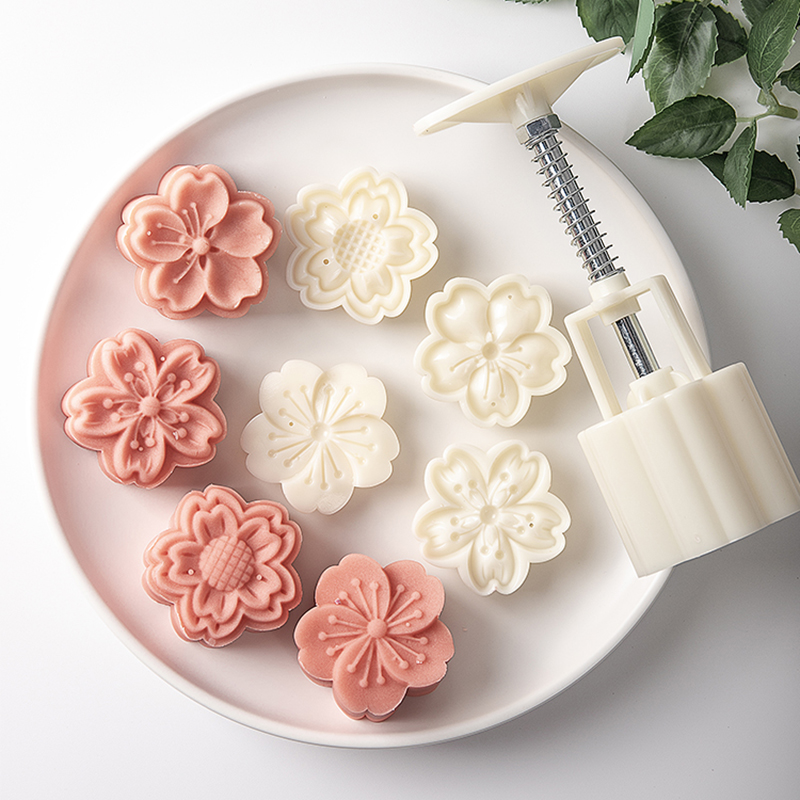 月饼模具手压式家用绿豆糕压花网红磨具冰皮月饼点心糕点烘焙模型