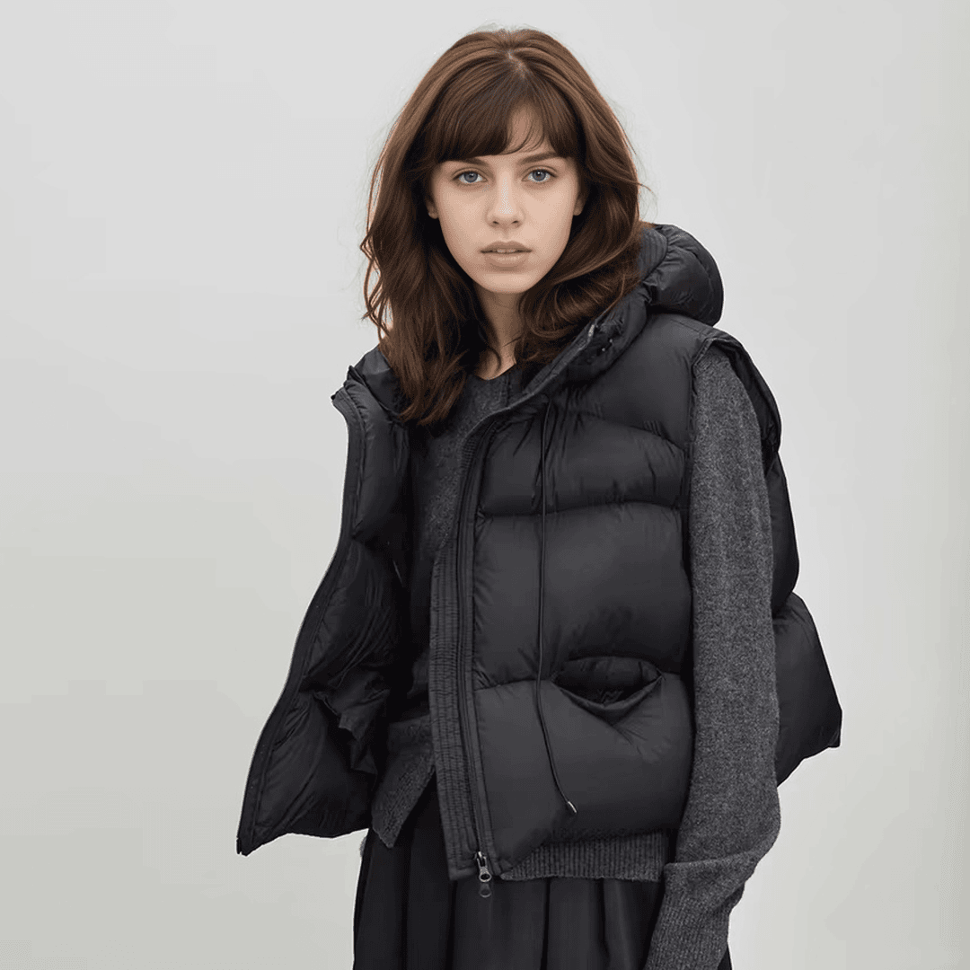 鹅绒马甲女冬爆款正品2025秋新款连帽羽绒服短款轻柔泡芙保暖外穿