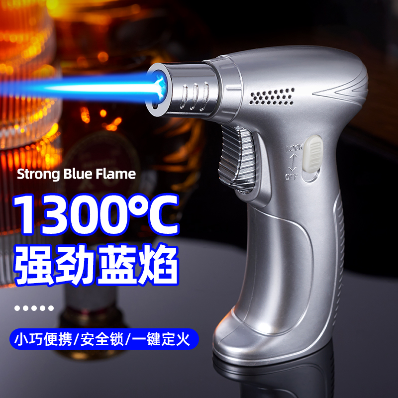 户外喷火枪打火机防风烧烤取火充气直冲雪茄艾灸点香加厚喷火器
