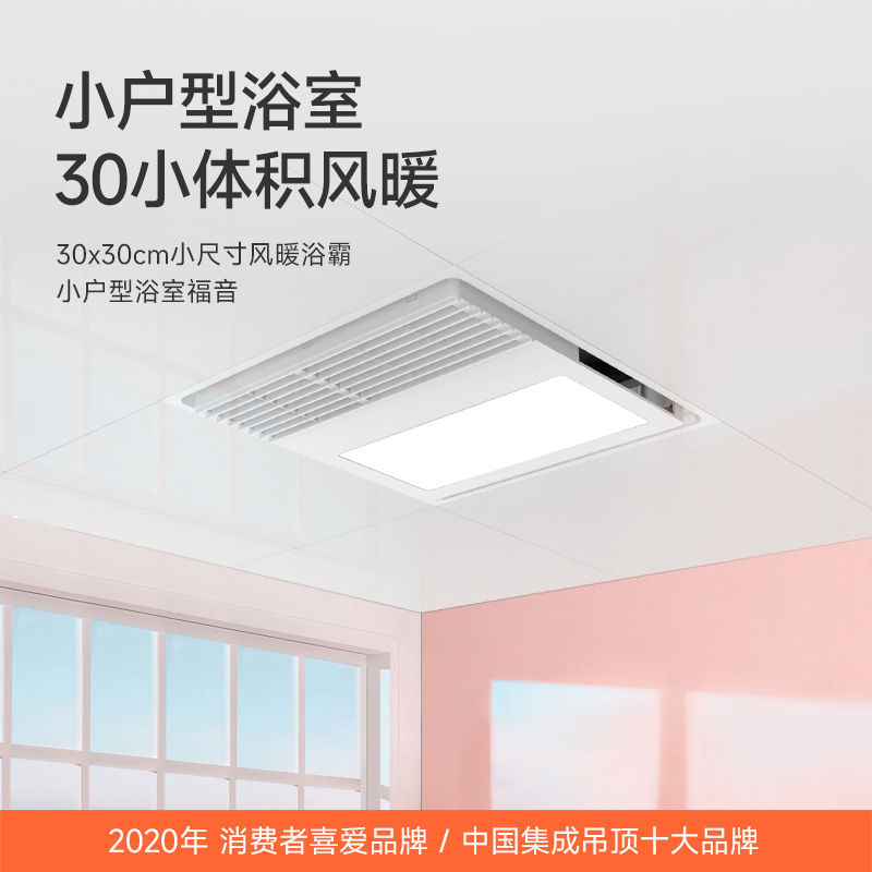 飞雕浴霸灯卫生间暖风机集成吊顶300x300风暖浴霸排气扇照明一体