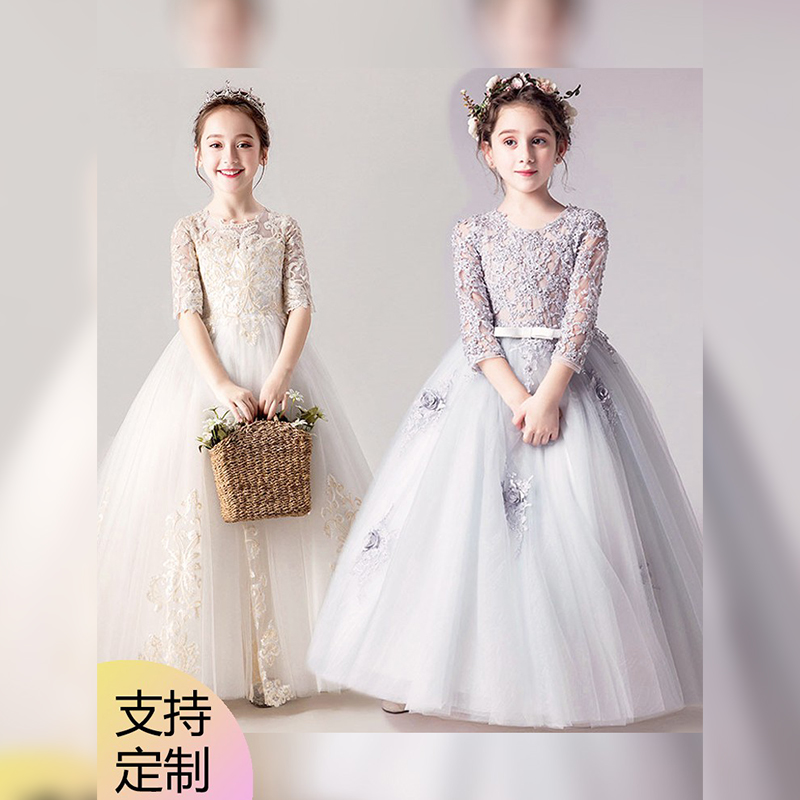 赫本风儿童礼服连衣裙春秋演出服2025年新款女童礼服裙高贵公主裙