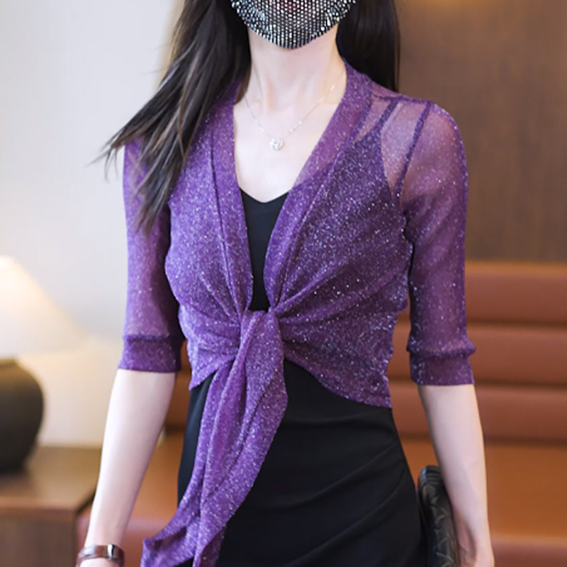 网红爆款夏季防晒开衫披肩短款大码搭吊带裙外套薄款防晒开衫上衣