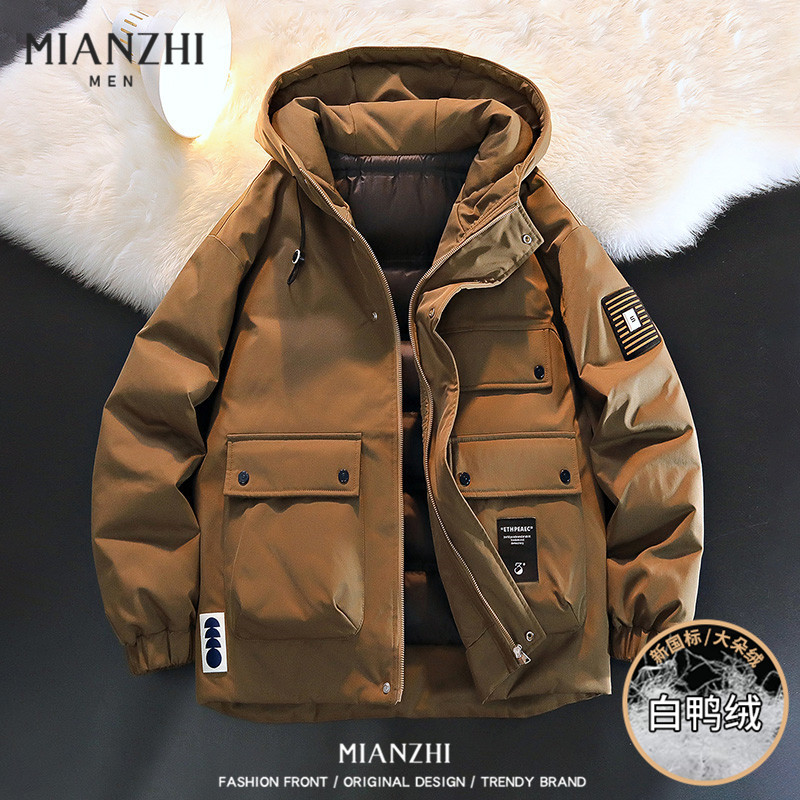 棉致工装羽绒服男士秋冬季2025新款加厚保暖学生防寒东北抗寒外套