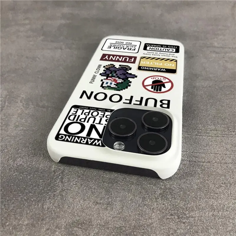 ins潮牌小丑标签适用苹果16promax手机壳卡通iPhone14/15小众13/x