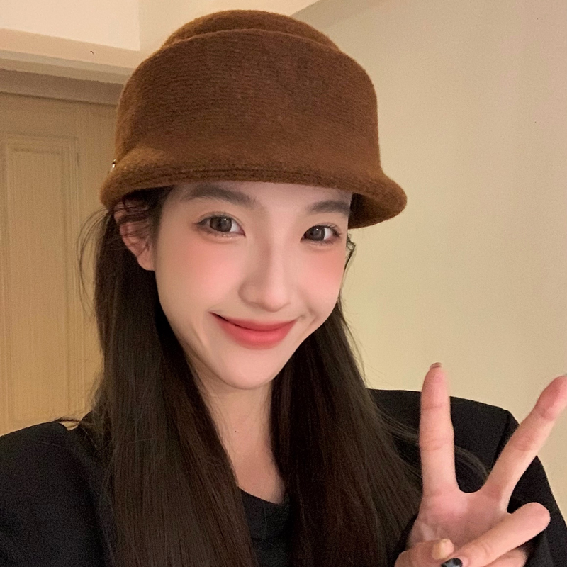 帽子女秋冬新款英伦复古小礼帽洋气短檐时尚鸭舌帽百搭圆顶马术帽