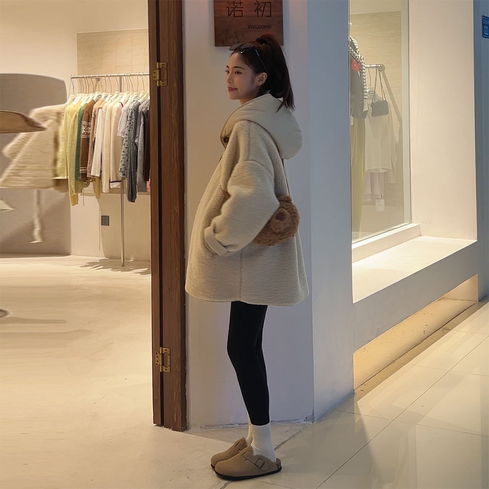 【元气奶乖保暖外套】孕妇冬装2025新款穿搭加绒加厚羔毛外套上衣