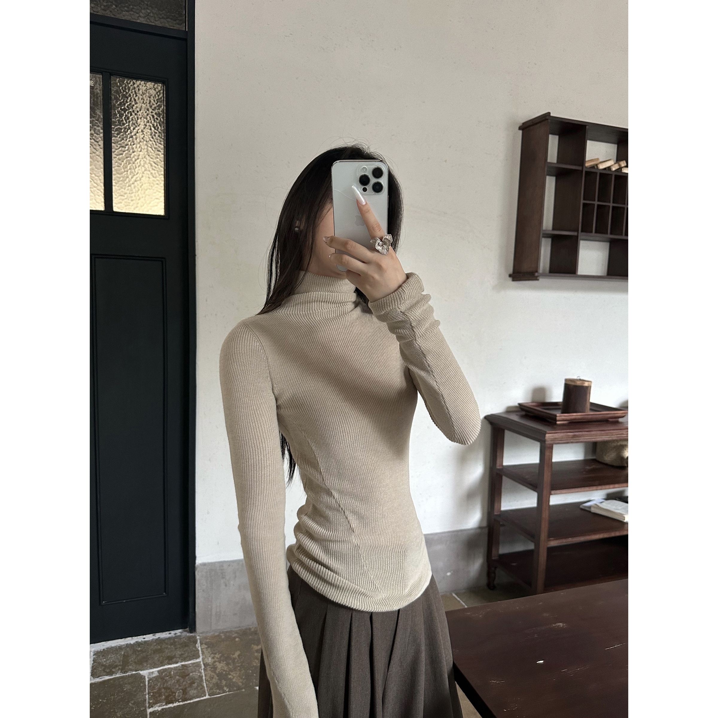 5werkwen 24rick owe*s侧分歪线16针 高领上衣24-13