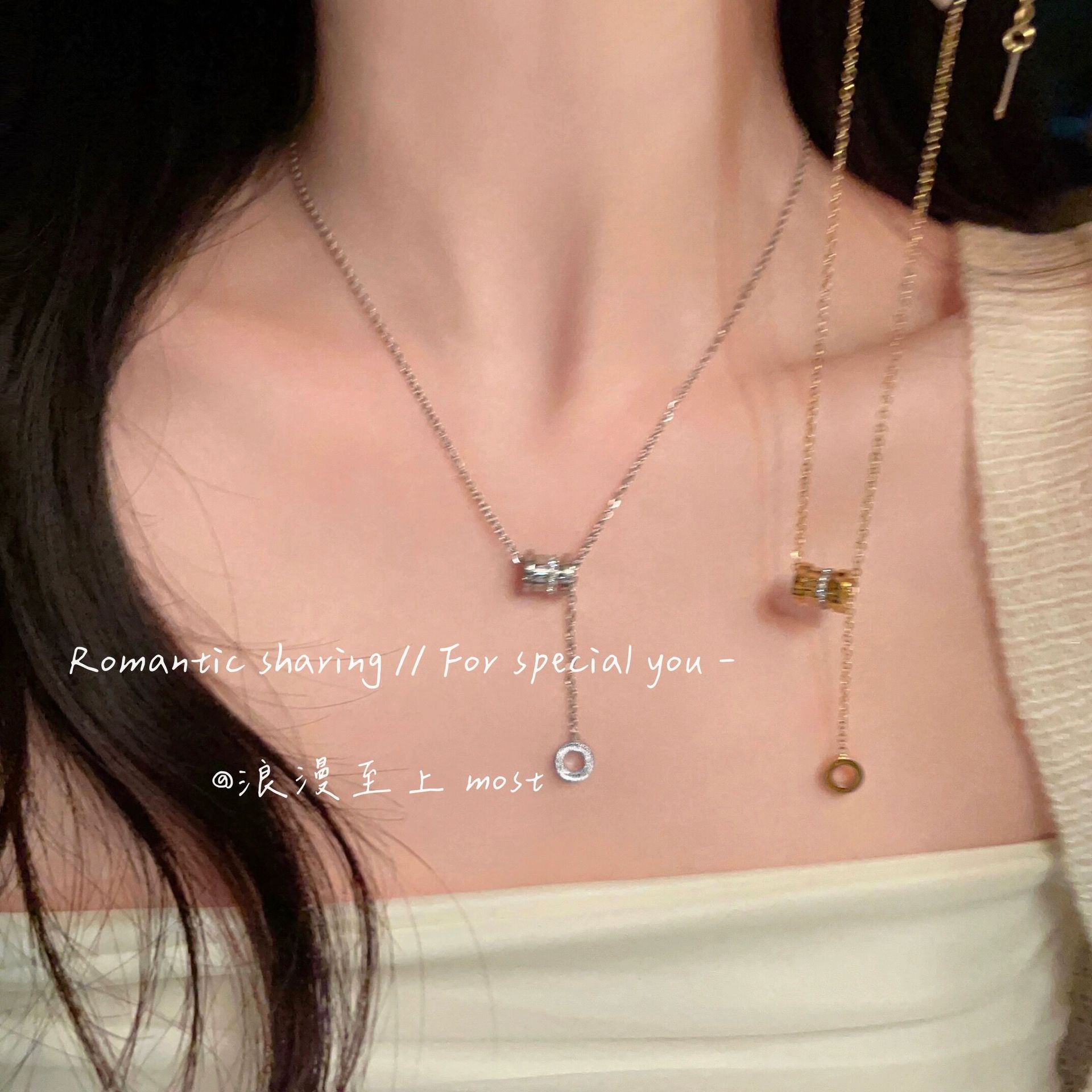 钛钢项链钛钢链子小蛮腰轻奢项链女夏轻奢小众设计感不掉色链子