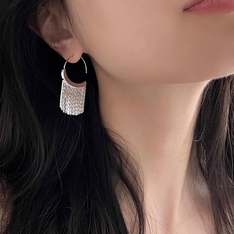 铜合金耳饰 摇曳流苏耳环高级感时尚潮个性显脸小重工轻奢精致ins