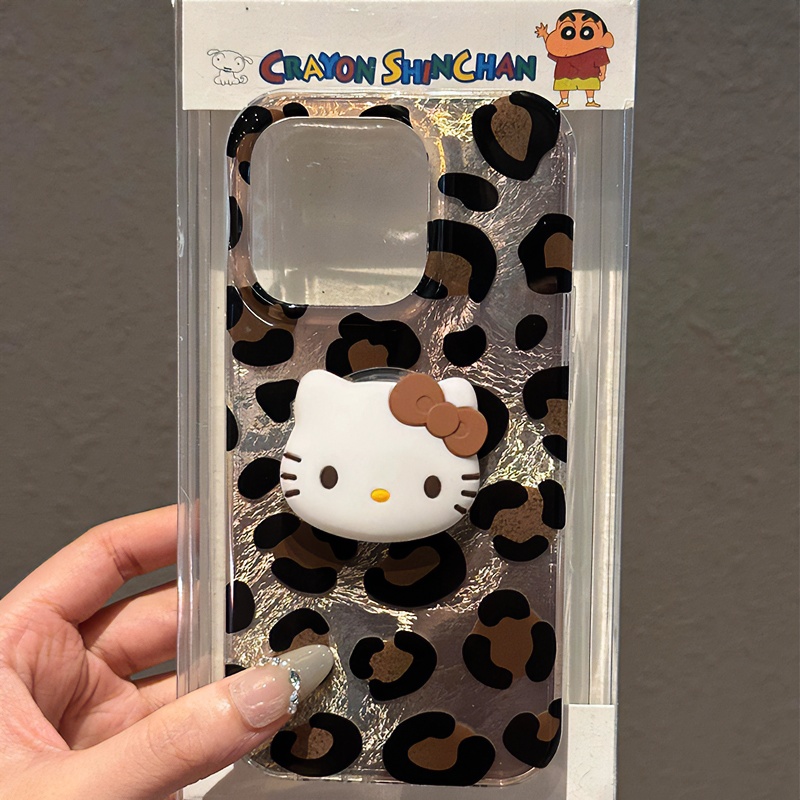 欧克里里豹纹凯蒂猫支架适用苹果16手机壳iphone15/14promax漩涡1