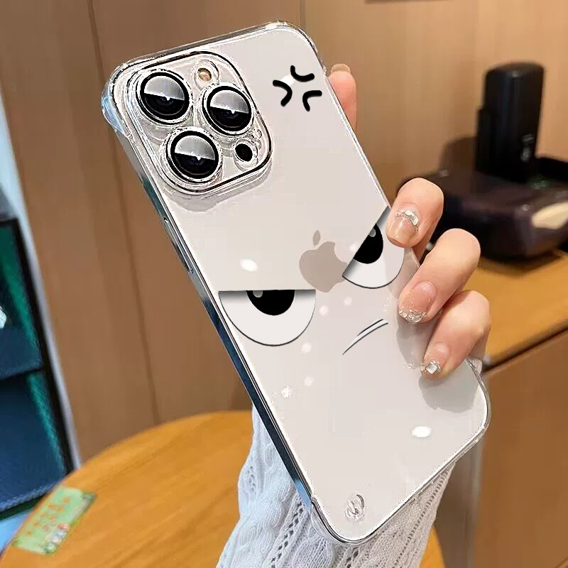 欧克里里无边框凶凶表情适用iphone16手机壳华为vivo小米oppo硬壳