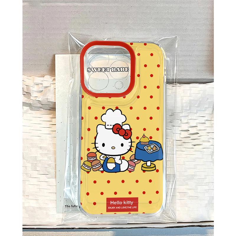 欧克里里黄底厨师KT猫太空壳适用苹果16手机壳华为vivo小米14oppo