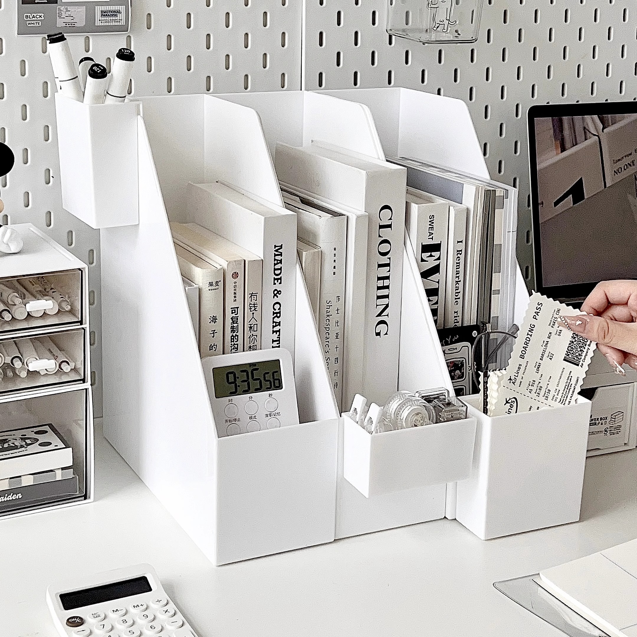 ins风书架书立桌面立式文件架无印风学生文件管理生宿舍整理书籍