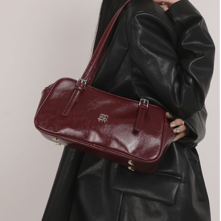 木川卡原创韩系复古腋下包小众时尚波士顿手提包