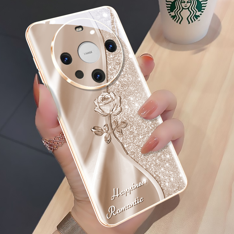 适用华为Mate80pro闪耀水晶玫瑰手机壳新款mate70高级感ins奢华女