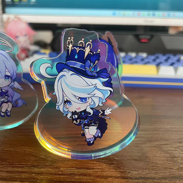 芙宁娜知更鸟黄泉加厚亚克力镭射无底座摇摇乐创意摆件