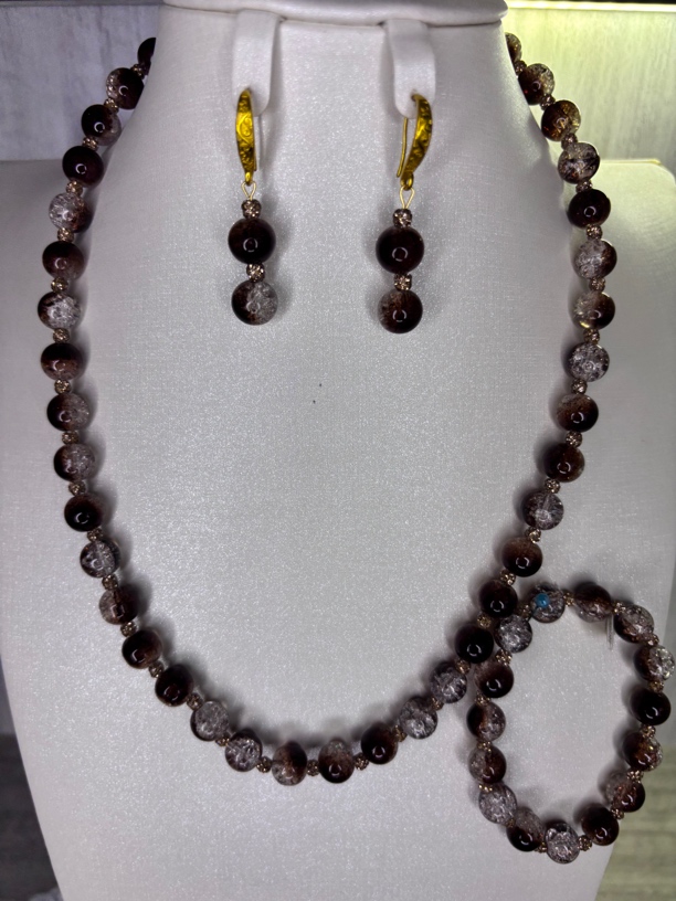 非金属莫桑石耳饰 爱祖银白色项链耳环珠宝套装饰品时尚手工