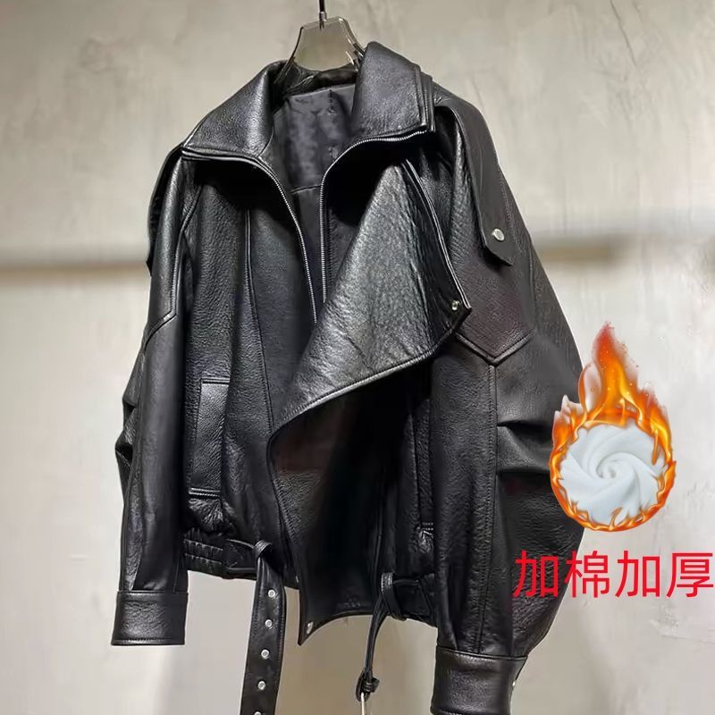 2025秋冬新款皮衣女短款宽松韩版机车服夹克加厚皮外套PU皮皮衣潮