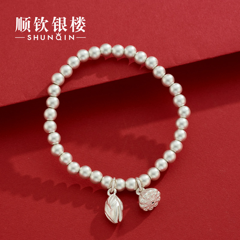 顺钦银楼 足银手链 999两世欢手链手串气质时尚手链百搭女生传承