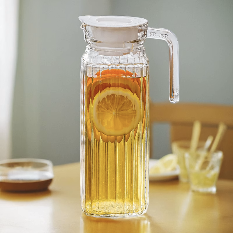 白开水壶扎啤壶透明竖纹果汁壶加厚冷水壶耐热饮料壶凉水壶大容量