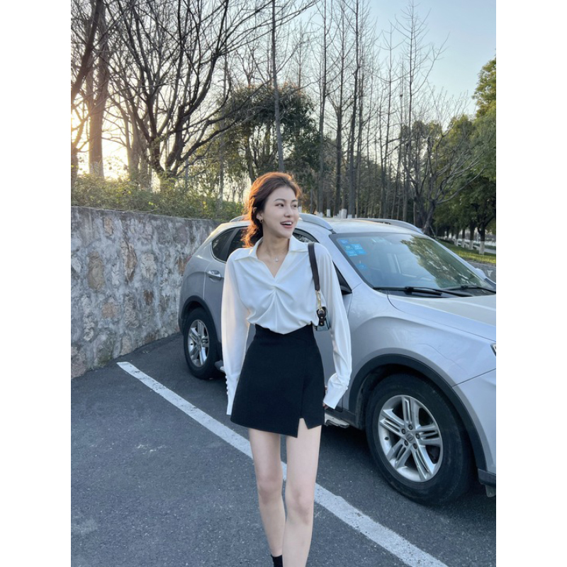 【s腰曲线裙裤】张阿星轻职s腰曲线裙裤设计感高腰显瘦裙裤 WN30017