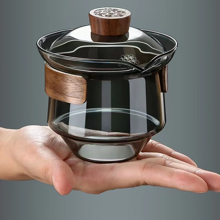 玻璃盖碗茶盖碗茶杯防烫三才盖碗大号茶具玻璃盖碗泡茶简约防烫手